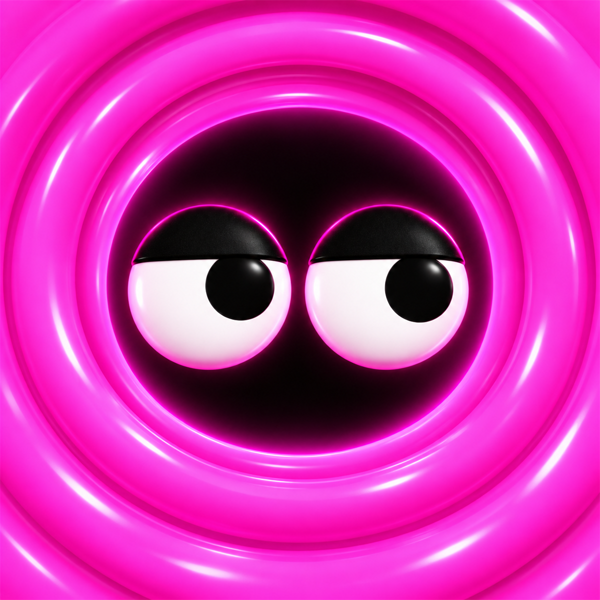 PINF launch artwork with eyes inside a pink portal